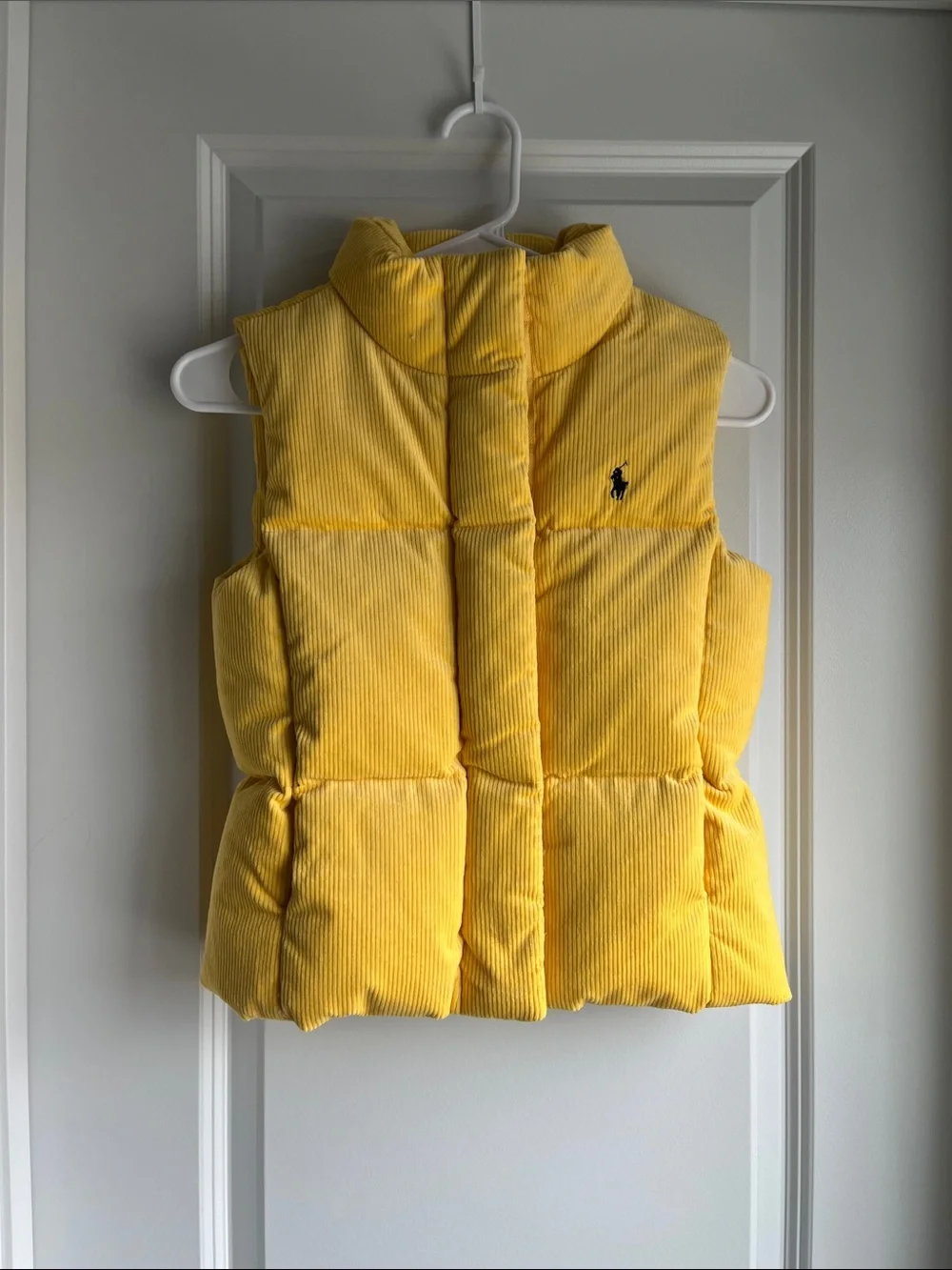 Ralph Lauren Yellow Quilted Corduroy Puffer Vest